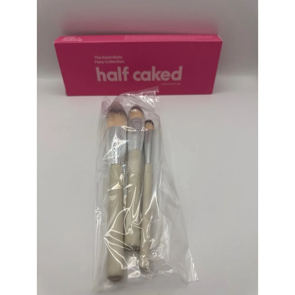 Half Caked The Essentials Face Collection 3 Piece Makeup Brush‎ Set Vegan New